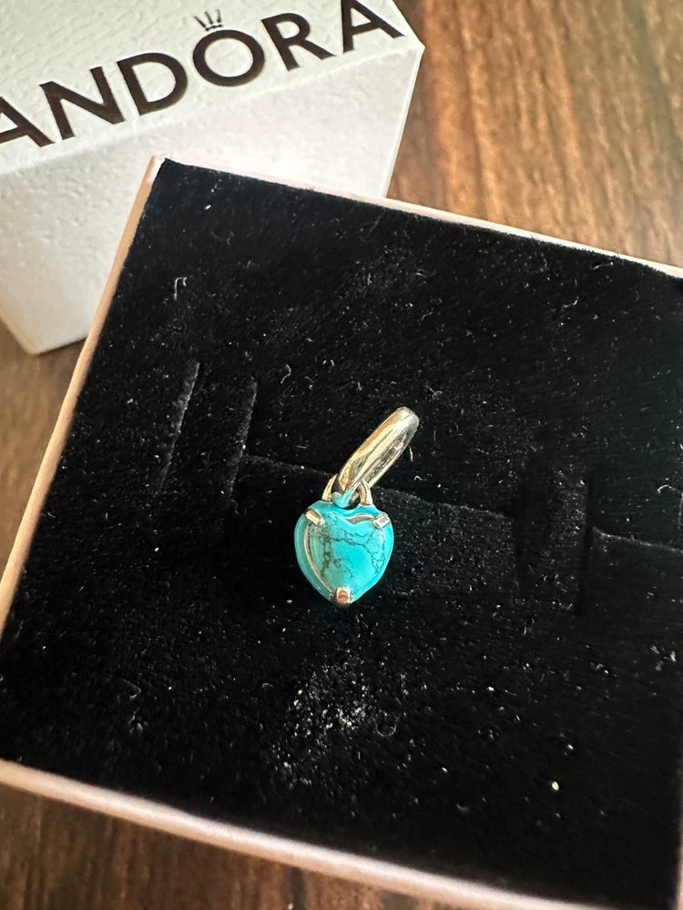 BN Pandora ME Turquoise-colored Heart Mini Dangle Charm Charms