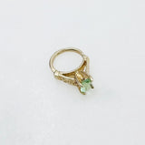 Solid 14K Yellow Gold Light Green CZ August Birthstone Tiny Ring Charm Pendant Charms