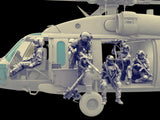 1:35 Scale Modern Helicopter Crew Resin Figures Set Door Gunner Soldiers Model Model