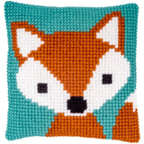 Vervaco stamped cross stitch kit cushion "Der klein Fuchs", 25x25cm, DIY Model