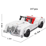 MOC Car Jaguar XK120 Roadster Building Block Model Kit Toy Gift 317 Pcs Model