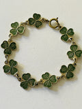 ??Vintage St. Patrick & Enamel Shamrock Charms Gold Tone Bracelet Charms
