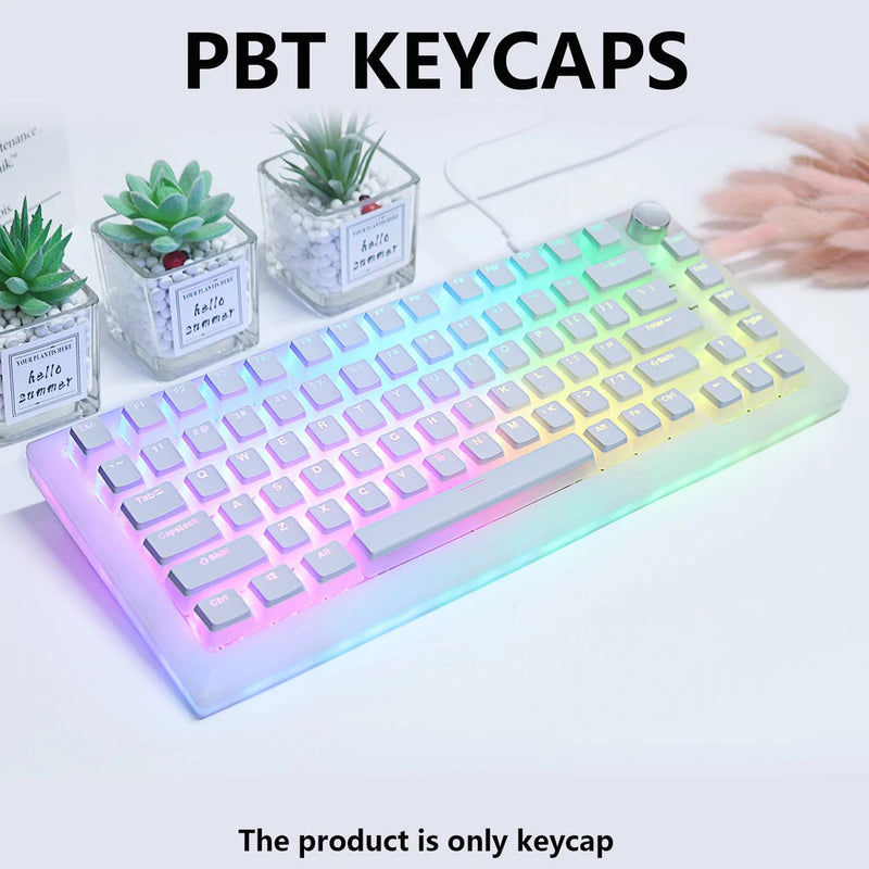 GIBKEY PBT Pudding Keycaps 129 Keys OEM RGB Backlit Set for Mechanical Keyboard Model