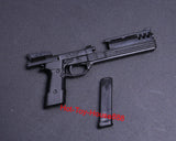 1/6 Scale Black Robo Cop Auto 9 M93R Gun Model for 12" Action Figure Props Model