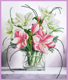 Bead embroidery kit Delicate bouquet hand embroidery needlework kit Model