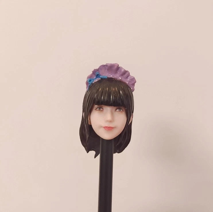 1/6 Scale Maid With Bangs Head Sculpture Model For 12-inch Action Figures Body Model