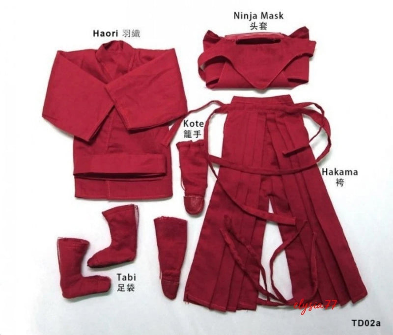 1Set 1/6 Scale Red Male Ancient Clothes Model Fits for 12" Action Figure Model