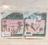 (2) Mill Hill Spring Bouquet Counted Glass Bead Kit Umbrella & Floral Heart NEW Model