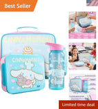 Cinnamoroll Girls Lunch Bag, Bento Box & Water Bottle 3 Piece Set Model