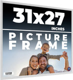 31x27 Frame White Real Wood Picture Frame Width 0.75 inches | Interior Frame Dep Model