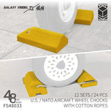 FS48033 1/48 US NATO Aircraft Wheel Chocks With Cotton Ropes 3D Printed 12Sets Model