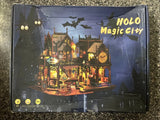 HOLO Magic City DIY Miniature Dollhouse Kit w/ LED Light Fantasy Wizard House Model