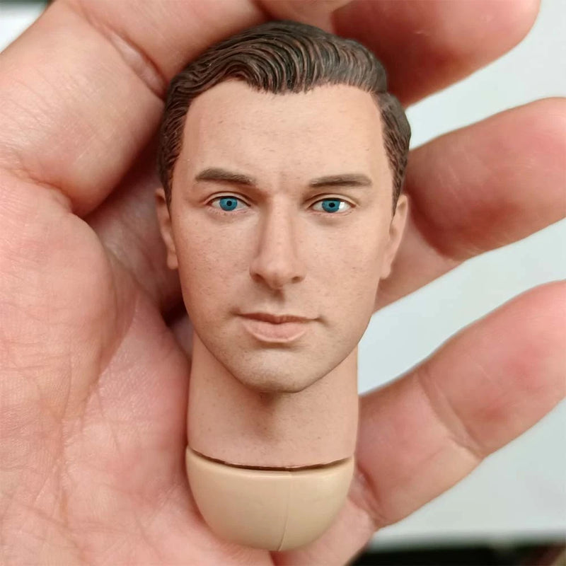 Painted 1/6 Handsome Young Man Head Carved Model Fit 12'' Action Figure Model