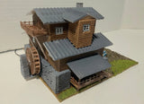 Z Scale Model Railroad Water Mill Building Kit with Video Assembly Instructions Model