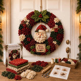 DXESWV 3D Fabric Poke Wreath DIY Kit ?C No-Sew Christmas Craft Model