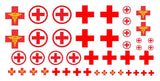 1:24 1:25 G scale model ambulance crosses signs markings waterslide decals Model