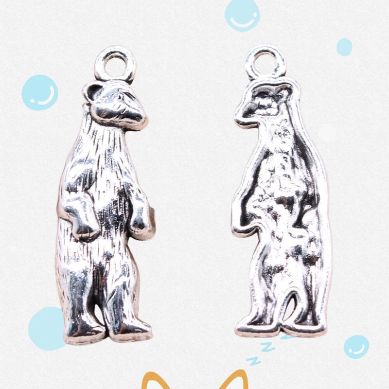 30 Pcs Tibetan Silver bear Charms 31x10MM Diy Jewelry Making Pendans L16141 Charms