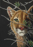 Dimensions Gold Petites Cross Stitch Kit - In The Shadows, Panther Cougar - NEW Model