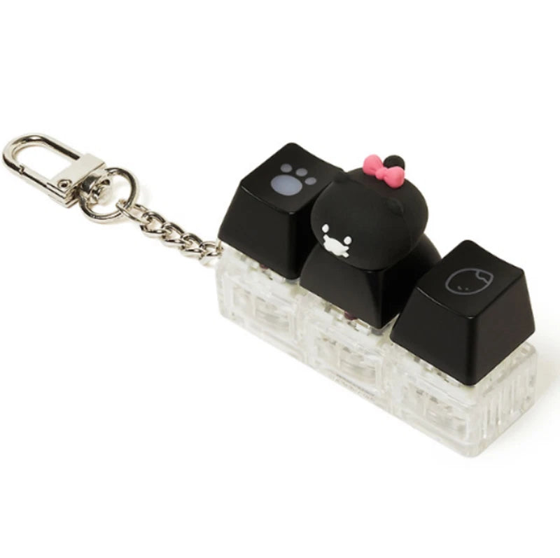 Cute Kakao Friends Black Chunsik LED Keycap Figure Keychain MX Keyboard Korea Model