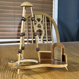 Vintage Erzgebirge Wooden Candleholder Display Stand Expertic GDR Folk Art Model