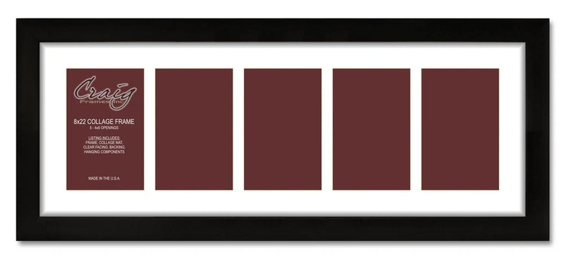 Craig Frames 1WB3 Contemporary 5 Photo Collage Frame with 5 4x6 Openings, 1" Mat Model