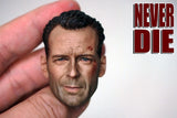 Die Hard Bruce Willis Head Carved 1/6 Scale Model DIY 12'' Action Figure Model