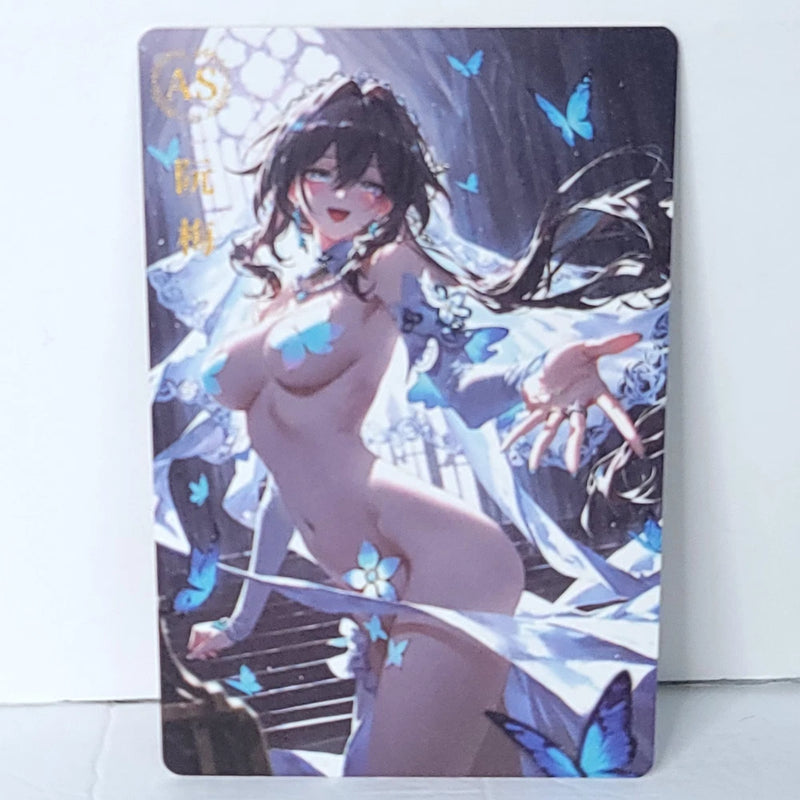 Ruan Mei Waifu Card Anime Wedding Day Butterfly Girl Wall Art Oversized Board A5 Model