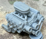 Resin Chevy 632 engine W/ Dual Carbs for scale model cars, 1/24 1/25 Model