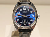 VINTAGE BEAUTIFUL BLUE DIAL CHROMED 27mm SWISS LADIES MECHANICAL WATCH "LORENZ" Model