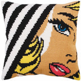 CdA stamped cross stitch kit cushion "Pop Art" 5278, 40x40cm, DIY Model