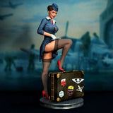1/24 Scale Resin Figure Model Kit World War II Stewardess Unpainted Unassembled Model