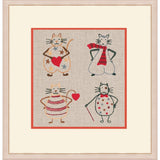 Le Bonheur des Dames stamped freestyle stitch kit "Cats", 12x14cm, DIY Model