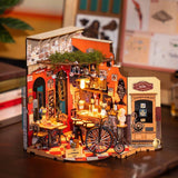 Rolife Cheers Bar DIY Miniature Dollhouse Kit Craft Model Building Xmas Gifts Model
