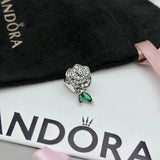 Pandora S925 Ale Sterling Silver Sparkling Rose in Bloom Charm, #793201C01 Charms