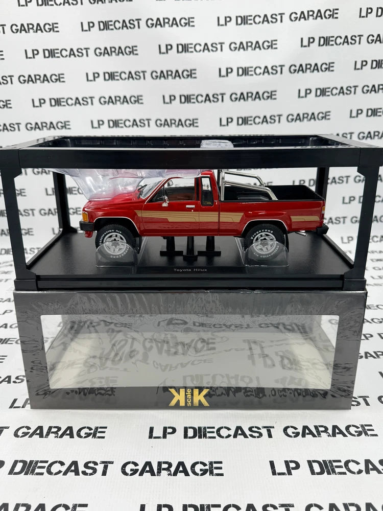 KK Scale 1985 Toyota Hilux Truck Red & Gold Pickup 1:18 Diecast Model