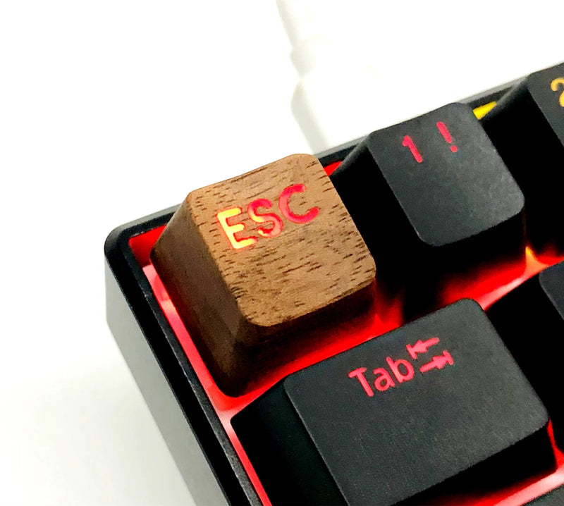 Solid Wood Keycaps Wooden Backlit Keycap R4 Artisan For MX Mechanical Keyboard Model