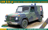 Wolf BAT LL Beweglicher ArztTrupp Luftlande LKW 0,5t gl Panel One 1/72 ACE 72473 Model