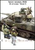 1/35 resin figures model WWII 7 Soviet tank crew soldiers unassembled unpainted Model