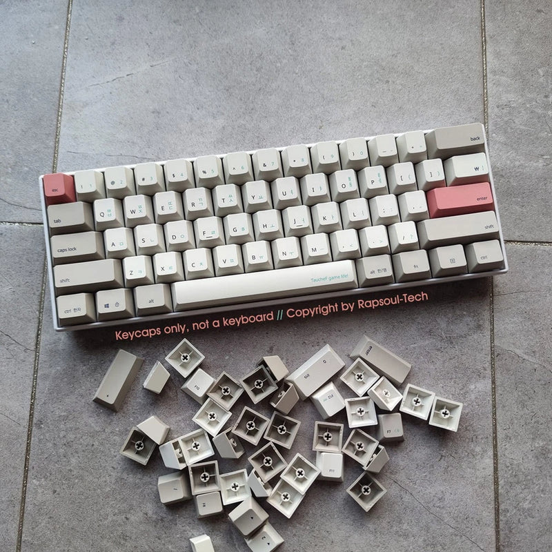 Gray White 9009 PBT Keycaps set 104keys OEM fits Cherry MX Mechanical Keyboards Model