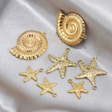 10pcs stainless steel 18k gold ocean star charm pendants Charms