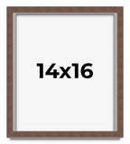 14x16 Shadow Box Frame Brown | 1.125 inches Deep Real Wood Rustic Shadowbox Disp Model