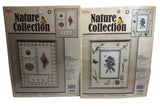 2 Leisure Arts Nature Collection Counted Cross Stitch Kits New Floral Shells Model