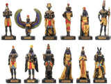 12 Pc 3.5" Egyptian Gods Figurine Set Black & Gold Bastet Anubis Thoth and More Model