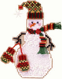 MILL HILL CHARMED ORNAMENT Beaded Cross Stitch Kit MITTEN SNOW CHARMER Snowman Model