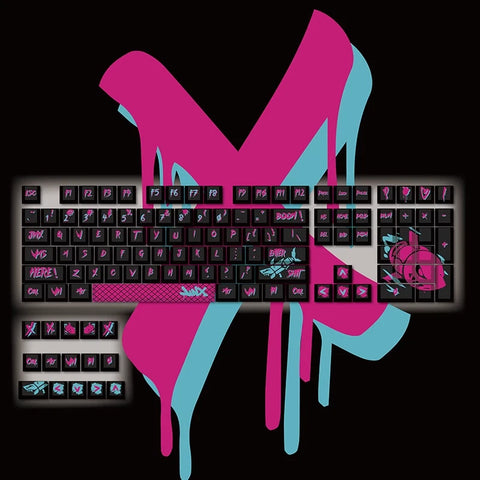 LoL League of Legends Jinx Doodle Keycaps Cherry Profile For Cherry MX Game Gift Model