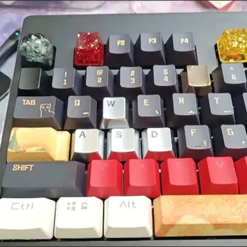 4PCS Zinc Alloy Metal Keycaps Light Etched for Mechanical Keyboards WASD Model
