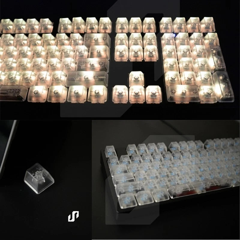 Transparent 104 keys Full Set Keycap Cherry Mx 6.25X No Engraved Key Cap ABS New Model