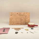 Historical Gear Model Assembly Vehicle Puzzle Wooden Drum Cart DIY Mechanical Model