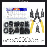 250pc Internal Retaining Ring Snap Ring Assortment Kit with 4-in-1 Pliers Set Model