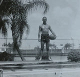 Handsome Shirtless Man On Diving Board Ball / Vintage Snapshot Found Photo Model